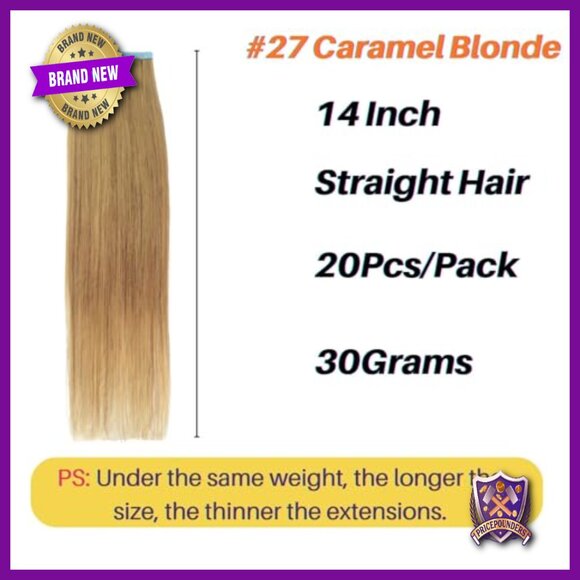 Human Hair Tape-In Extensions 14 Inch Straight Reusable 20 Pieces main image 6